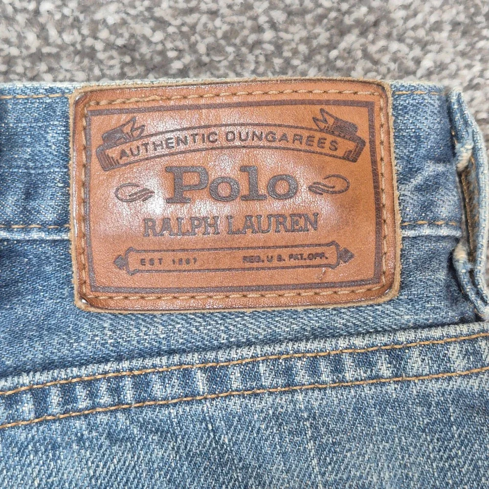 Polo Ralph Lauren Jeans Mens 38x28 Blue‎ Classic Five Pocket Straight Leg Denim